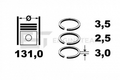 ET ENGINETEAM r1008500 -  Комплект поршневых колец